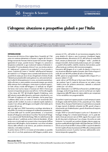 L'idrogeno: situazione e prospettive globali e per l'Italia