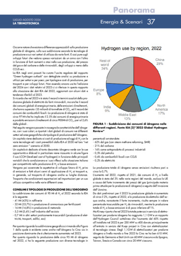 L'idrogeno: situazione e prospettive globali e per l'Italia