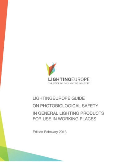 LightingEurope guide on photobiological safety in general lighting products for