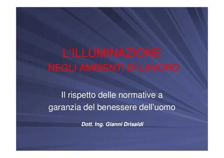 L'illuminazione negli ambienti di lavoro