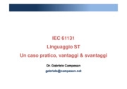 Linguaggi di programmazione dei Sistemi di Automazione: IEC 61131. Pro e contro del linguaggio ST Structured Text