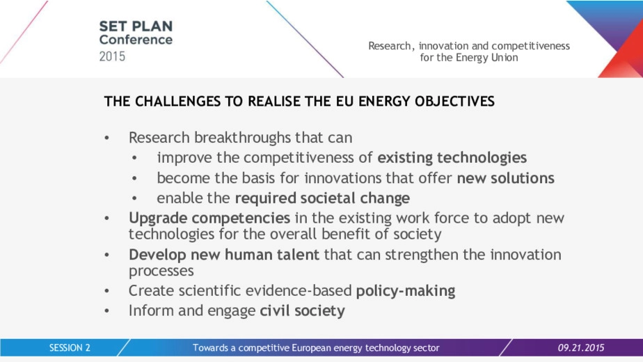 Linking research and education for a more competitive, low-carbon society