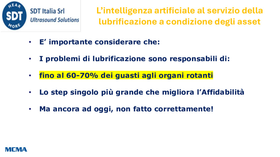 L'intelligenza artificiale al servizio della lubrificazione a condizione degli asset