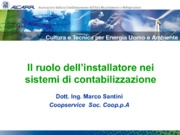 ll ruolo dell’installatore nei sistemi di contabilizzazione