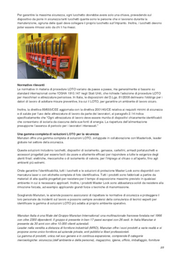 Lockout/Tagout (LOTO): la sicurezza sul lavoro  una priorit