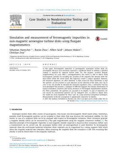 Measurement of ferromagnetic impurities in non-magnetic aeroengine turbine disks using fluxgate magnetometers