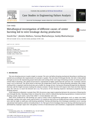 Metallurgical investigation of different causes of center bursting led to