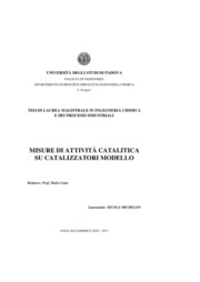 Misure di attività catalitica su catalizzatori modello