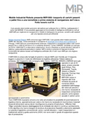 Mobile Industrial Robots presenta MiR1000: trasporto di carichi pesanti e