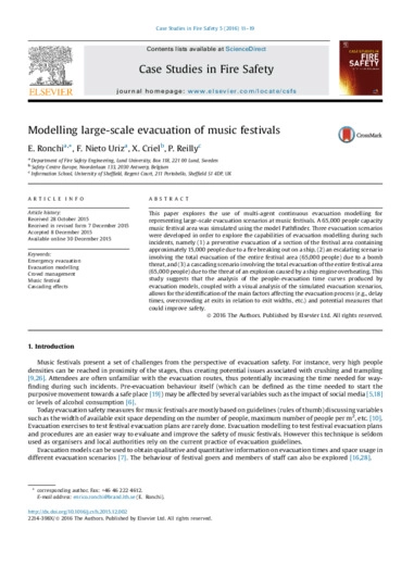 Modelling large-scale evacuation of music festivals