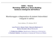 Monitoraggio e diagnostica di sistemi fotovoltaici integrati in edifici