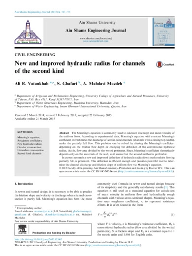 New and improved hydraulic radius for channels of the second