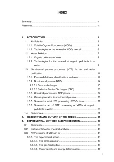 Non-thermal plasma processing for the decomposition of organic pollutants