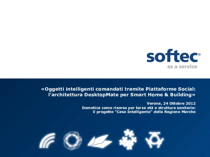 Oggetti intelligenti comandati tramite Piattaforme Social: l'architettura DesktopMate per Smart Home & Building