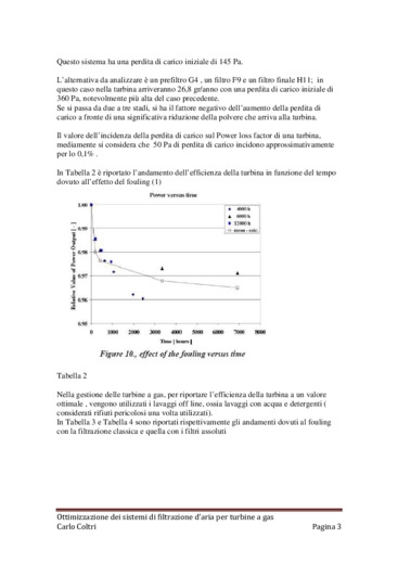 Ottimizzazione dei sistemi di filtrazione daria per turbine a gas