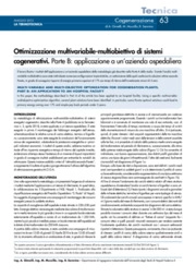 Ottimizzazione multivariabile-multiobiettivo di sistemi cogenerativi. Parte B: applicazione a un’azienda