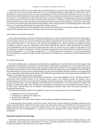 Performance-based design of road tunnel fire safety: Proposal of new Swedish framework