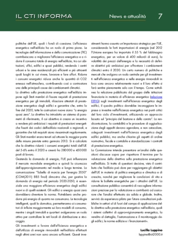 Prestazione energetica degli edifici - Al via la consultazione pubblica