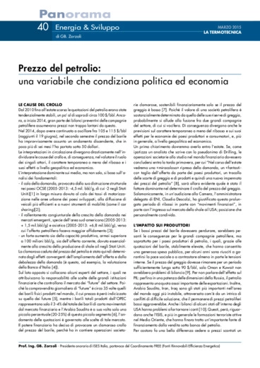 Prezzo del petrolio: una variabile che condiziona politica ed economia