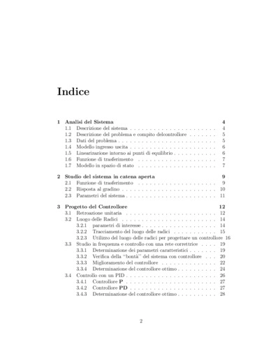 Progetto di controllo per un sistema Ball and Beam in ambiente Matlab