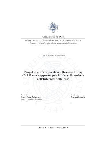 Progetto e sviluppo di un Reverse Proxy CoAP con supporto