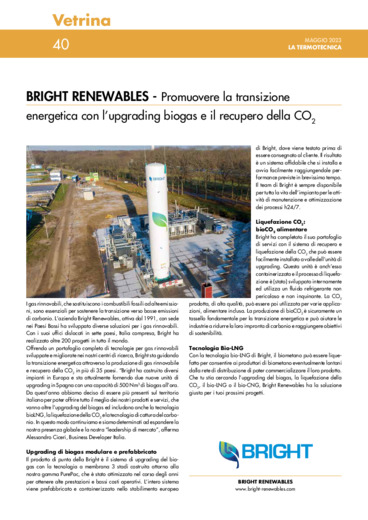 Promuovere la transizione energetica con l'upgrading biogas e il recupero della CO2