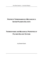 Proprietà termodinamiche e meccaniche di sistemi polimero - solvente