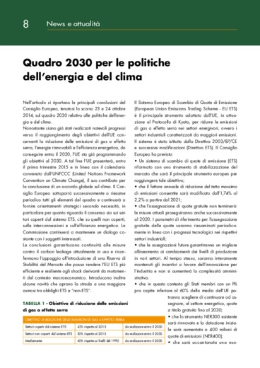 Quadro 2030 per le politiche dell’energia e del clima