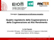 Quadro regolatorio della Cogenerazione e della Cogenerazione ad Alto Rendimento
