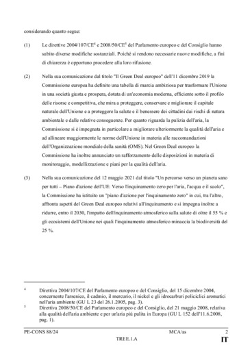 Qualit dell'aria: il Consiglio d il via libera definitivo al rafforzamento degli standard nell'UE