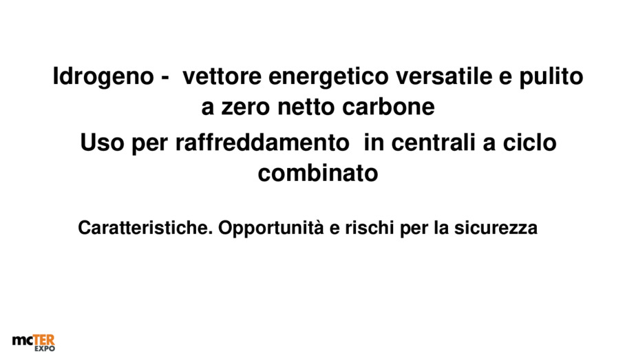 Raffreddamento ad idrogeno in centrali a ciclo combinato.