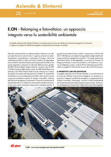 Relamping e fotovoltaico: un approccio integrato verso la sostenibilit ambientale
