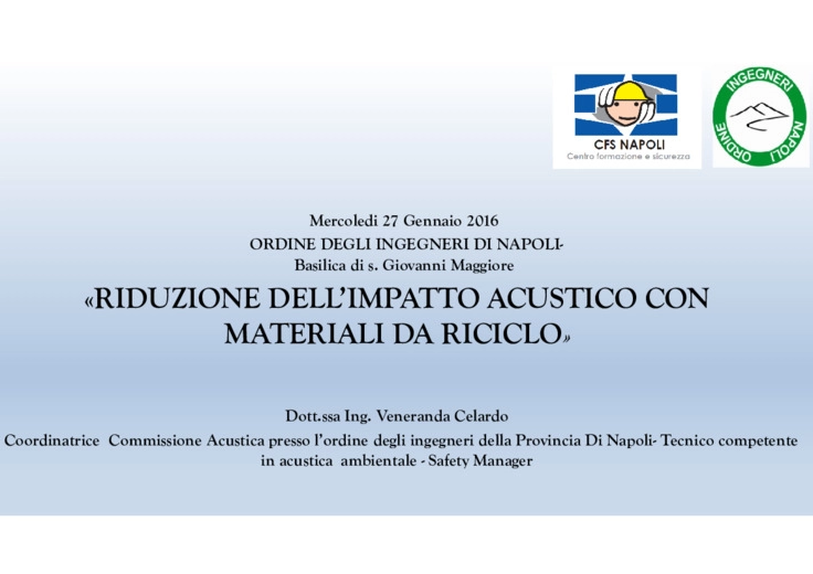 Riduzione dell’impatto acustico con materiali da riciclo