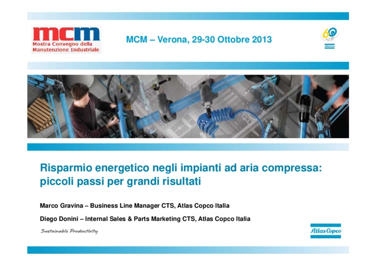 Risparmio energetico negli impianti ad aria compressa: piccoli passi per