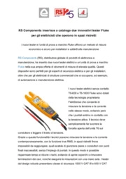 RS Components inserisce a catalogo due innovativi tester Fluke per