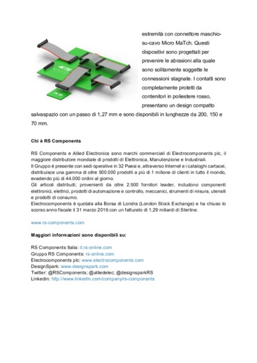 RS Components inserisce a catalogo nuovi prodotti di interconnessione di TE Connectivity