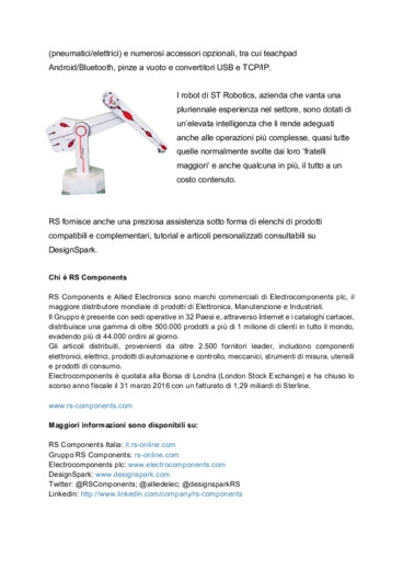 RS Components introduce una nuova linea di robot in grado