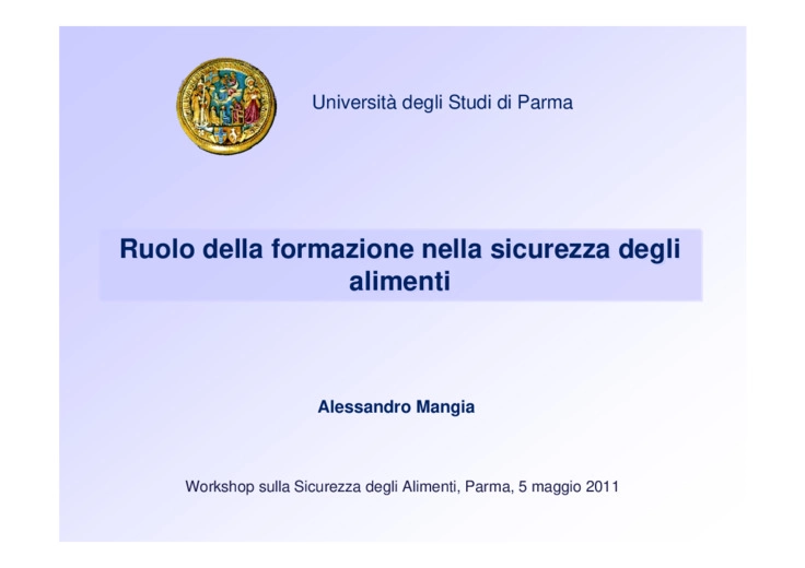 Ruolo della formazione nella sicurezza degli alimenti