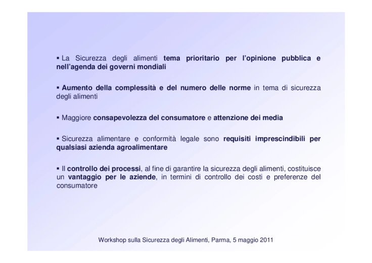 Ruolo della formazione nella sicurezza degli alimenti