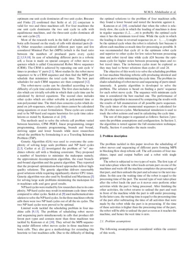 Scheduling and sequencing in four machines robotic cell: application of