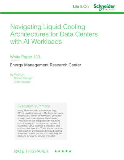 Schneider Electric pubblica un nuovo white paper dedicato al liquid cooling per i data center AI