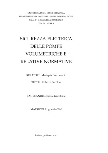 Sicurezza elettrica delle pompe volumetriche e relative normative