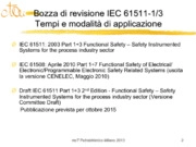 Sicurezza Funzionale per industria di processo: la bozza di revisione