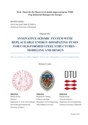 Sistema antisismico innovativo con fusibili dissipativi per strutture in acciaio