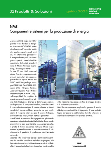 Sistemi e componenti per la produzione di energia