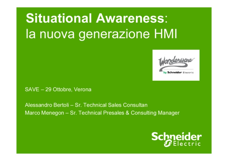 Situational Awareness: la nuova generazione HMI