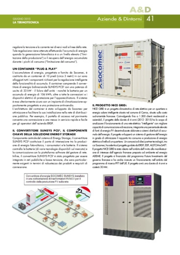 SOCOMEC. Terza unit di accumulo di energia per il progetto Nice Grid