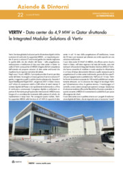 Data center da 4,9 MW in Qatar sfruttando le Integrated Modular Solutions di Vertiv