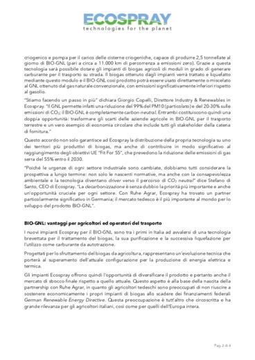 Sostenibilit e cooperazione nella filiera agro-energetica: Ecospray e Ruhe Agrar firmano un accordo per la promozione