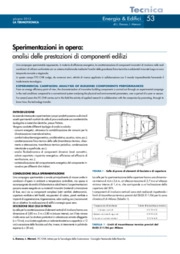Sperimentazioni in opera: analisi delle prestazioni di componenti edilizi